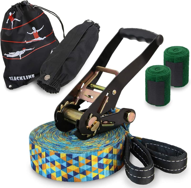 Slackline Set 15 m mit Baumschutz – für Kinder und Anfänger