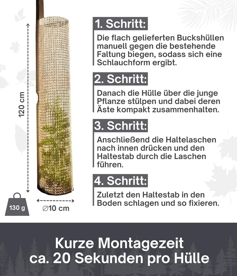 Baumschutz aus biologisch abbaubarer Baumwolle - 10 Stück