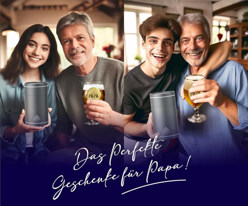 Personalisierte Bierglas mit Gravur für Väter – Bester Papa Geburtstag