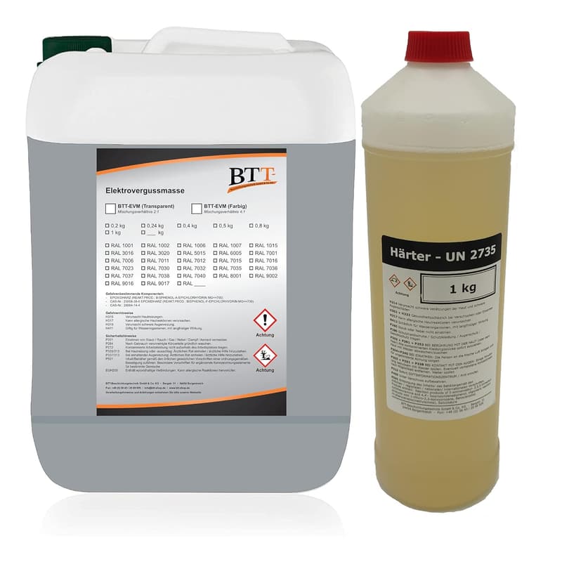 BTT-EVM Elektrovergussmasse RAL 7040, 625g, IP68, 2K Epoxidharz