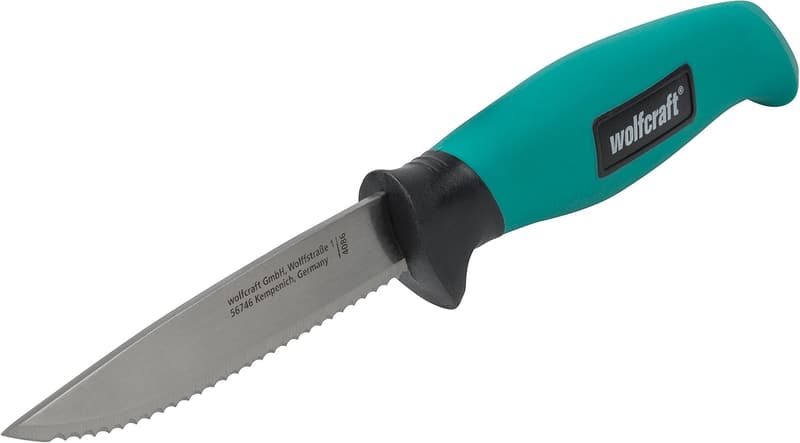 wolfcraft Outdoormesser mit gezahnter Klinge für Camping und Handwerk