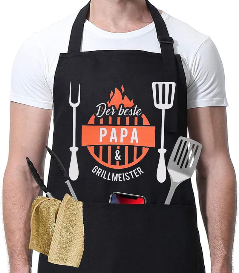 Vater-Geschenk: Grillschürze für Papa, ideal für Vatertag und Geburtstag