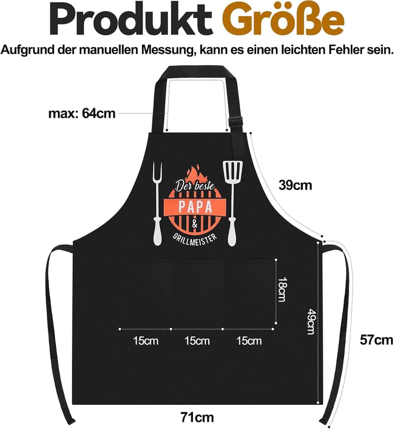 Vater-Geschenk: Grillschürze für Papa, ideal für Vatertag und Geburtstag