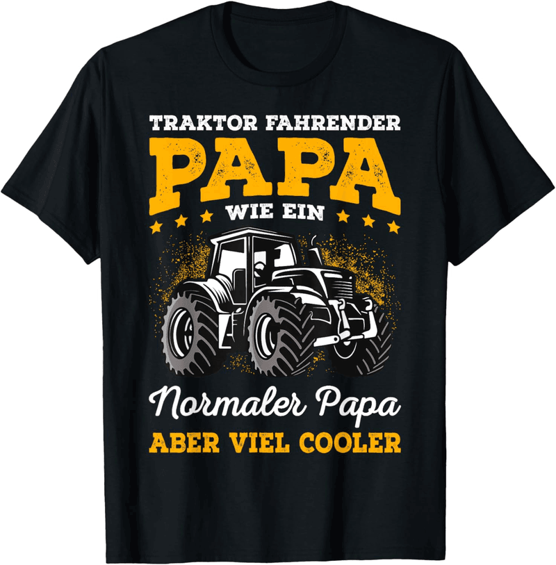 Lustiges Traktor T-Shirt für Väter – Schwarzes Farmer Shirt für Vatertag