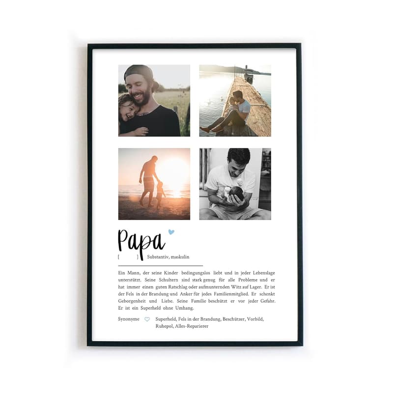 Personalisiertes Foto-Poster für Papa als Geburtstags- und Vatertagsgeschenk