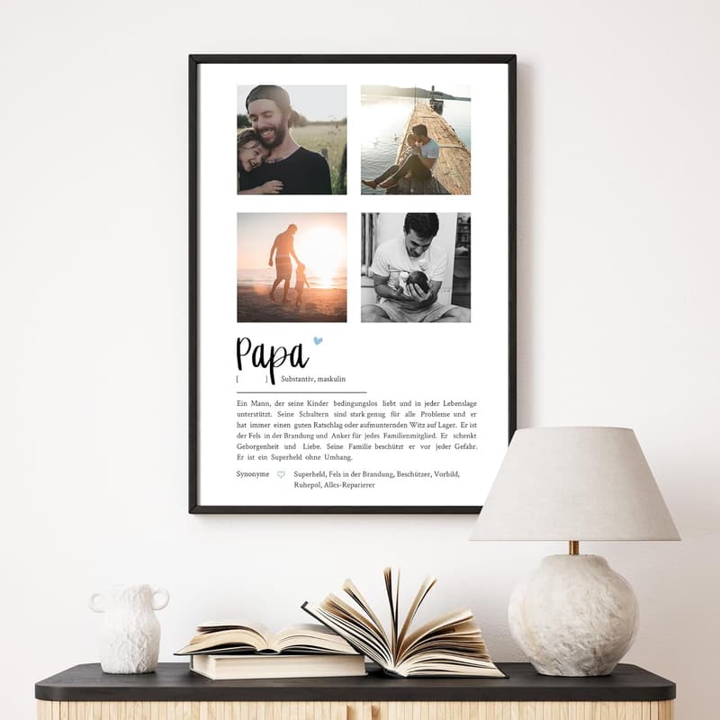 Personalisiertes Foto-Poster für Papa als Geburtstags- und Vatertagsgeschenk