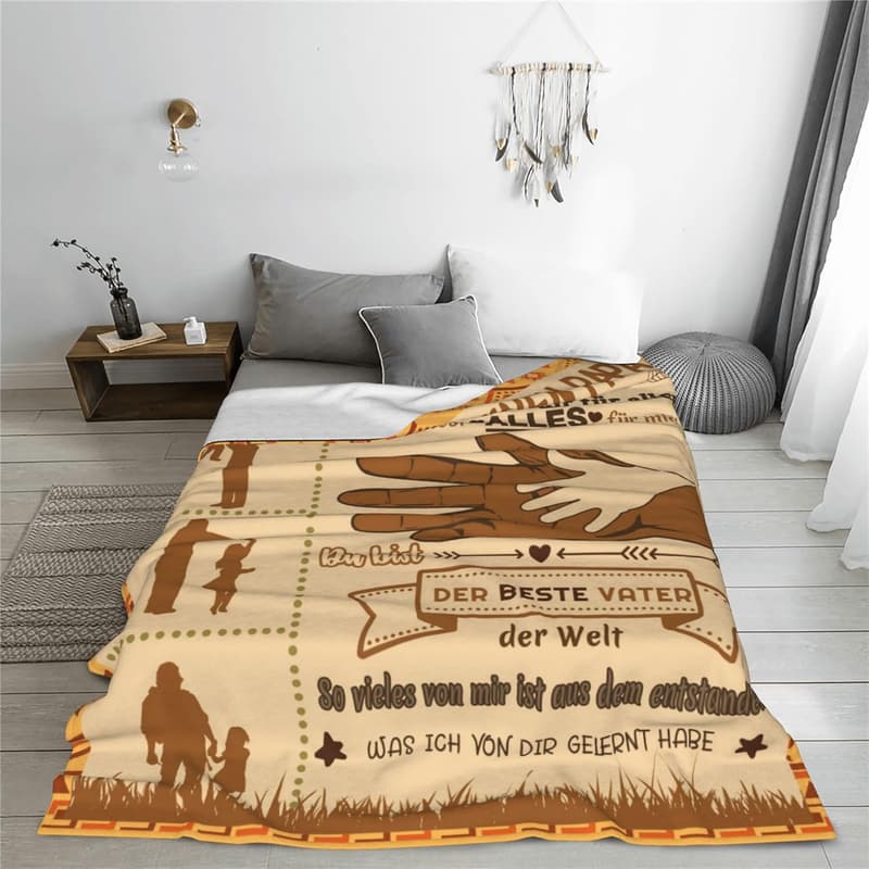 Kuscheldecke für den besten Papa – Geschenk zum Geburtstag, 130x150 cm