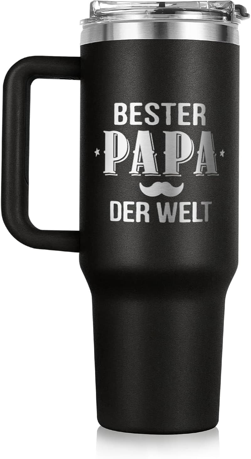 Thermobecher 1,18L mit Deckel für Papa – ideales Vatertagsgeschenk