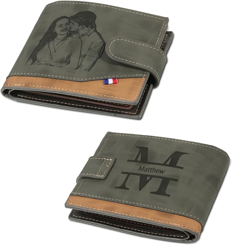 Personalisierte Faltbrieftasche aus PU-Leder mit Foto für Männer
