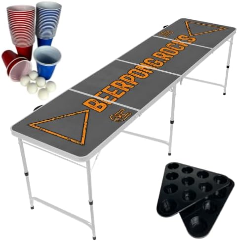Bierpong Tischset mit Becherhaltern und 6 Bällen – ideal für Partys