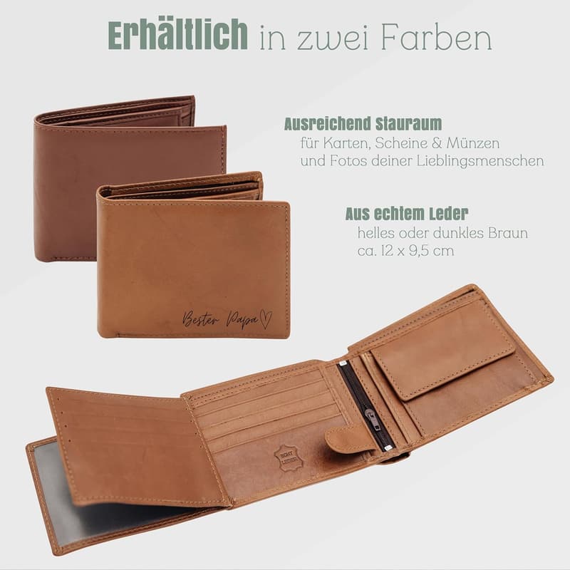 Personalisierte Leder-Geldbörse für Männer - 