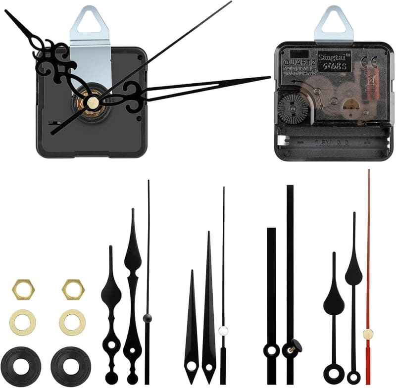 Geräuschlose Quarzuhrwerke mit 5 Zeigersets für DIY-Uhrenreparatur - 2 Stück