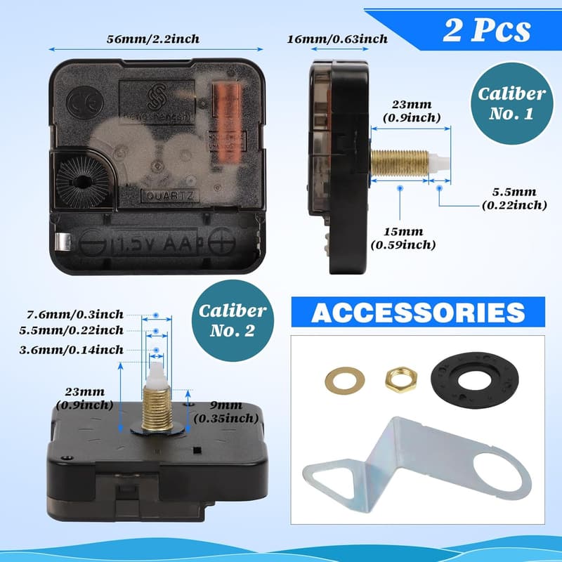 Geräuschloses Quarz-Uhrwerk Set mit 5 Zeiger-Sets für DIY Uhren