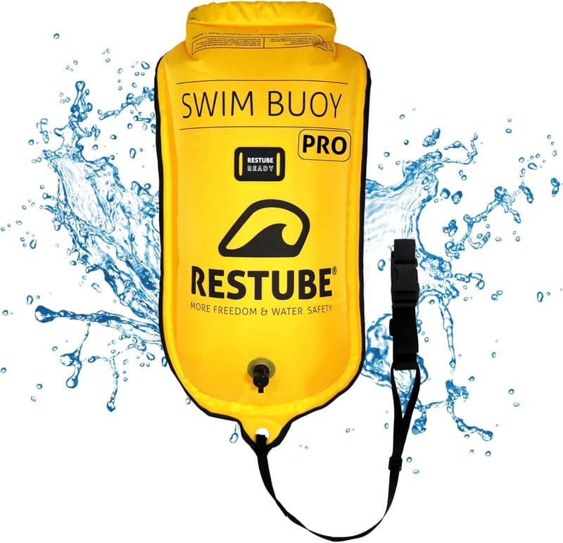 Restube PRO Schwimmboje – Aufblasbare Sicherheitsboje für Freiwasserschwimmen