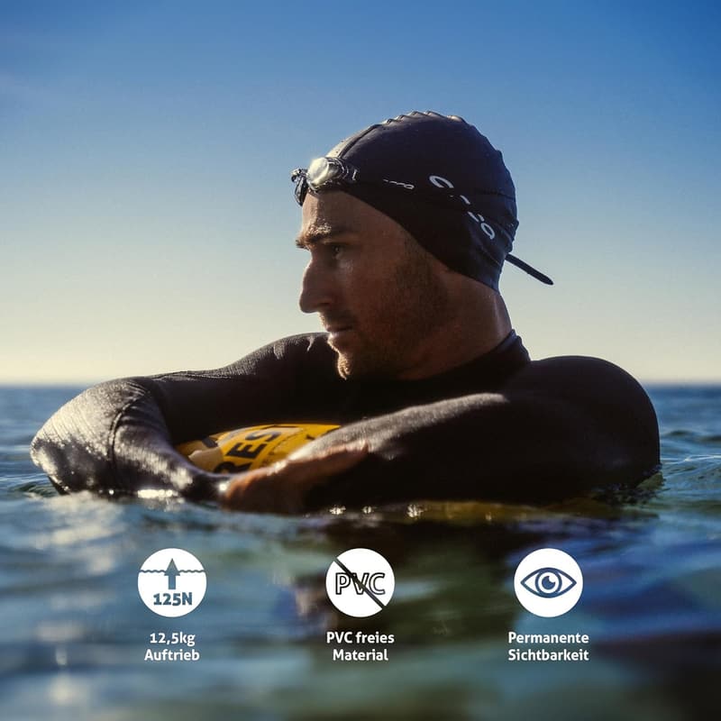 Restube PRO Schwimmboje – Aufblasbare Sicherheitsboje für Freiwasserschwimmen