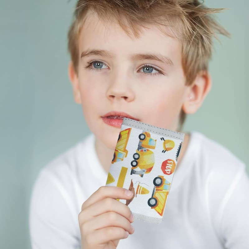 Baustellen-Brustbeutel für Jungen mit Schlüsselanhänger – Geschenkidee
