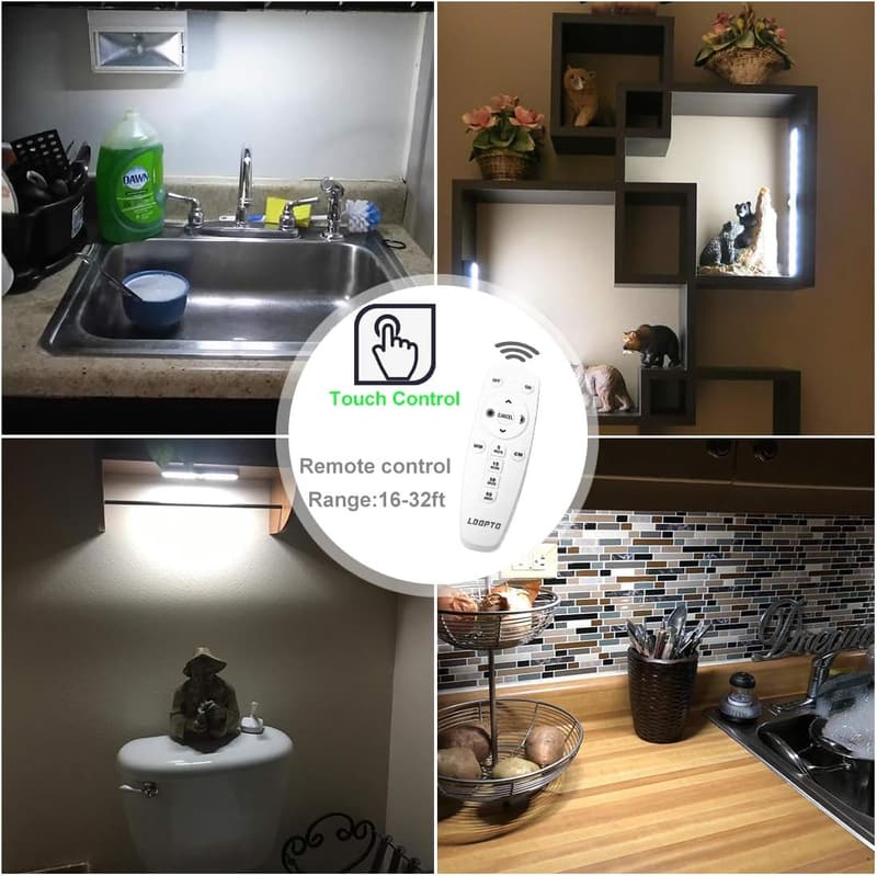 LED Schrankleuchten 6er Set mit Fernbedienung für Schlafzimmer und Küche