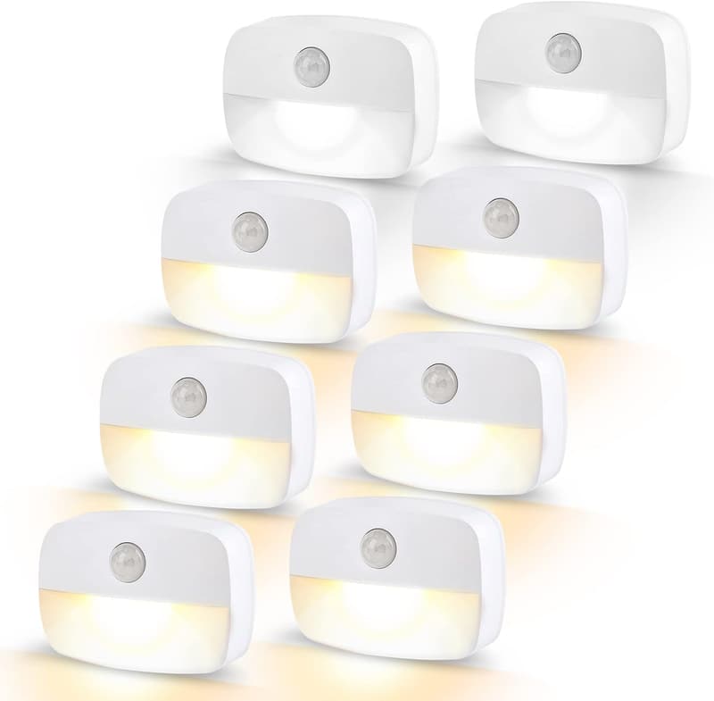 LED Nachtlicht mit Bewegungsmelder für Kinder – 8er Set, batteriebetrieben