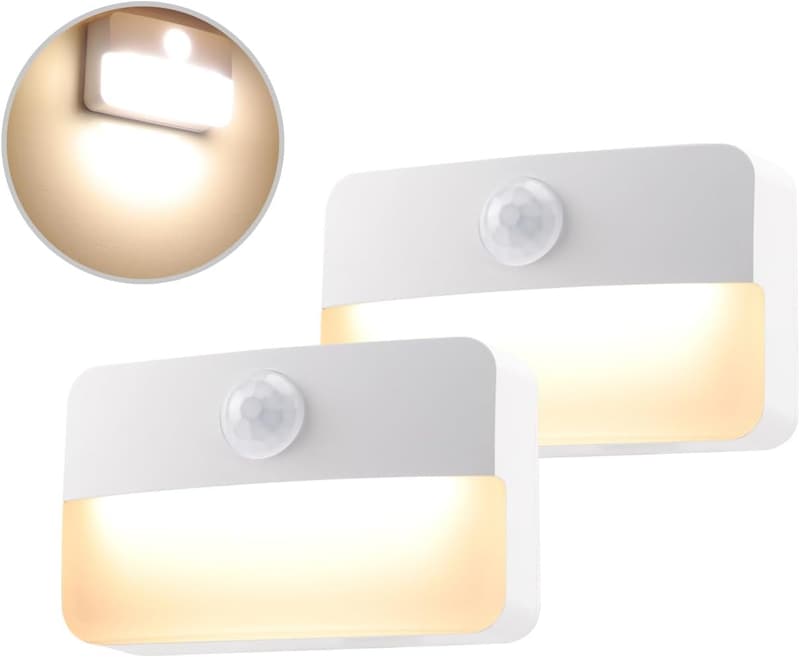 Bewegungsmelder Nachtlicht - 2er Set LED für Flur und Schlafzimmer
