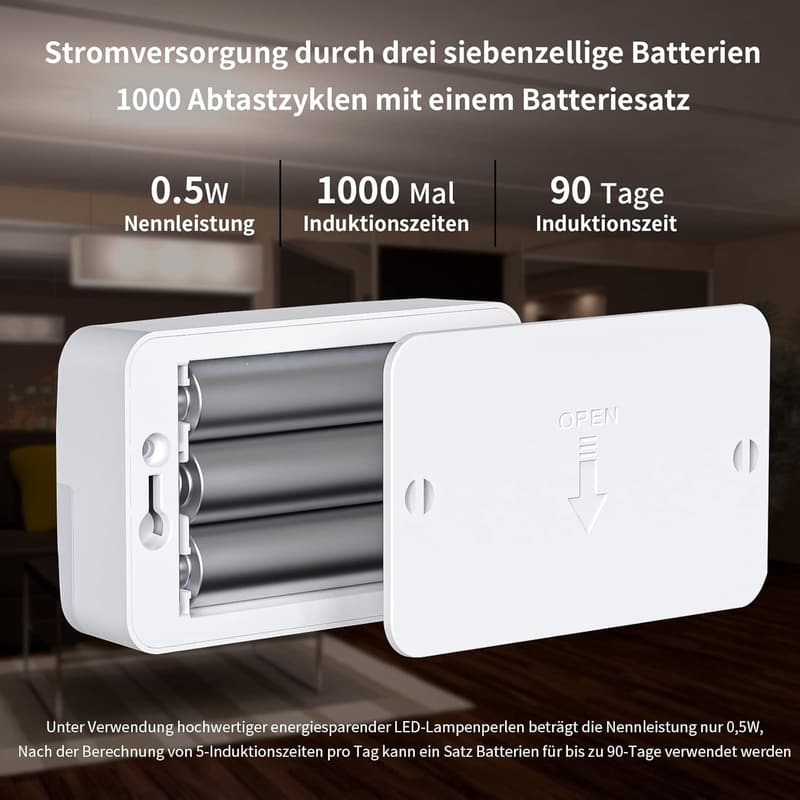 SAMALICAR LED Nachtlicht mit Bewegungsmelder – Warmweißes Orientierungslicht für Kinder (6 Stück)