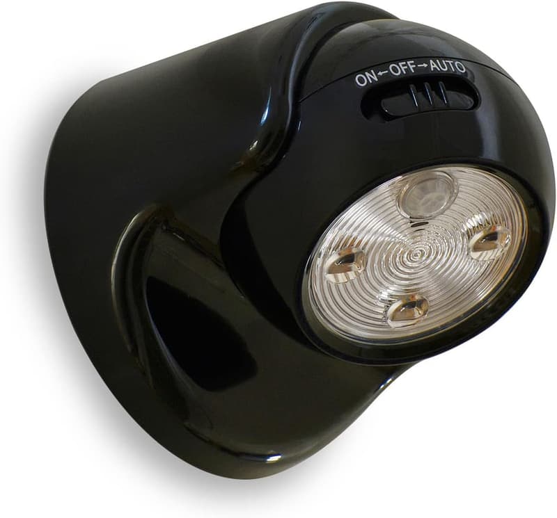 Kabelloses Sicherheitslicht mit PIR-Sensor - abnehmbar, schwarz