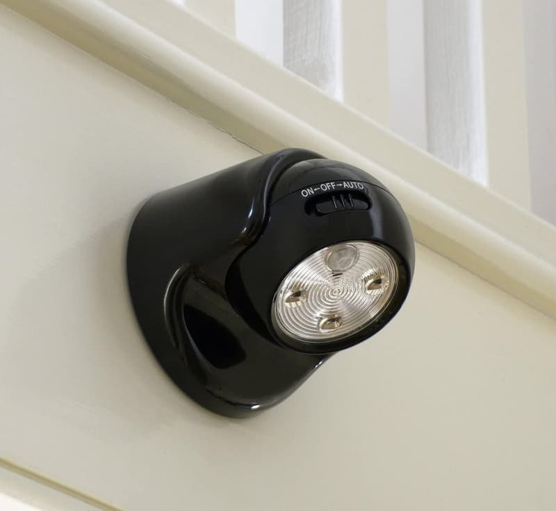 Kabelloses Sicherheitslicht mit PIR-Sensor - abnehmbar, schwarz