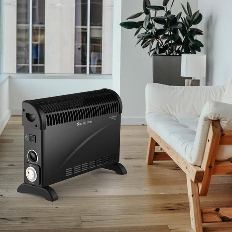 DONYER POWER 2000W Konvektor-Heizung mit Thermostat und Timer schwarz