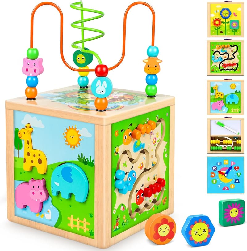 Motorikspielzeug Holzspielzeug für 1-4 Jahre – Montessori Würfel
