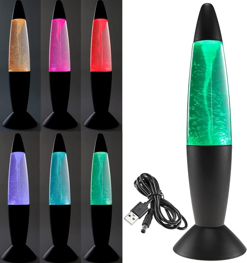 RGB Tischleuchte Tornado mit Farbwechsel - 37 cm, schwarz