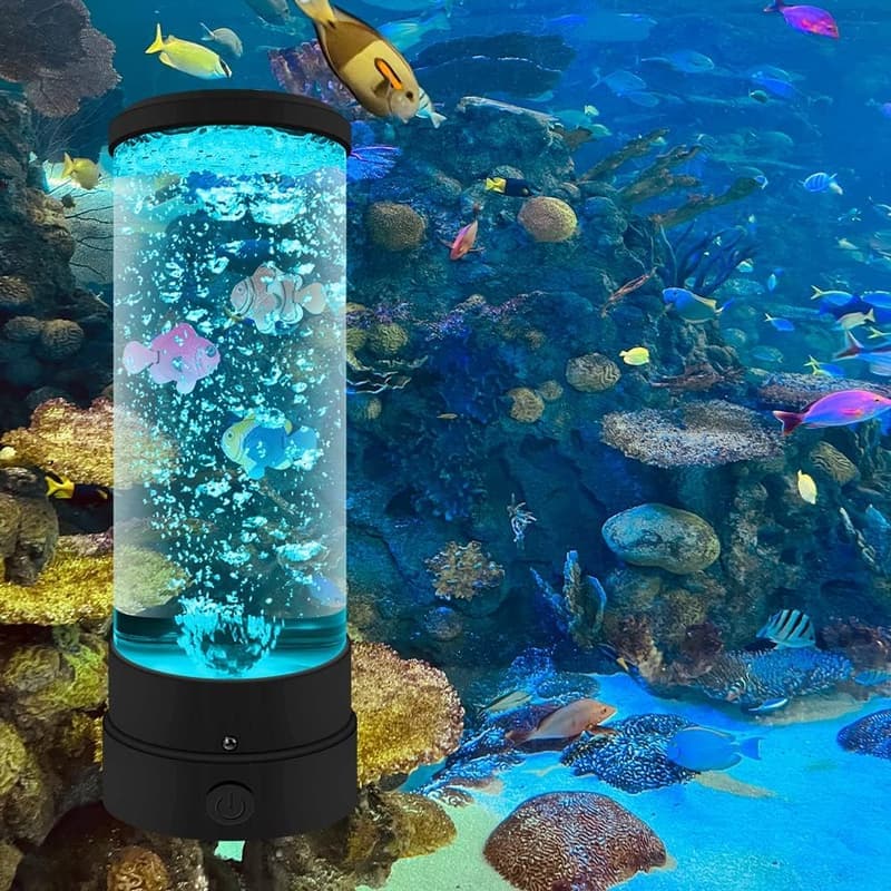 Fisch Lavalampe mit Fernbedienung - Aquarium-Stimmungslampe USB