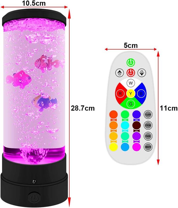 Fisch Lavalampe mit Fernbedienung - Aquarium-Stimmungslampe USB