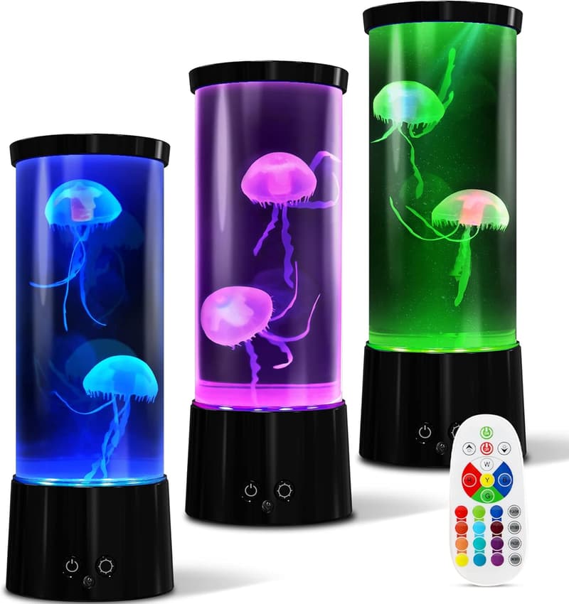 AONESY LED Quallenlampe mit 17 Farben, farbenfrohes Aquarium-Dekolicht