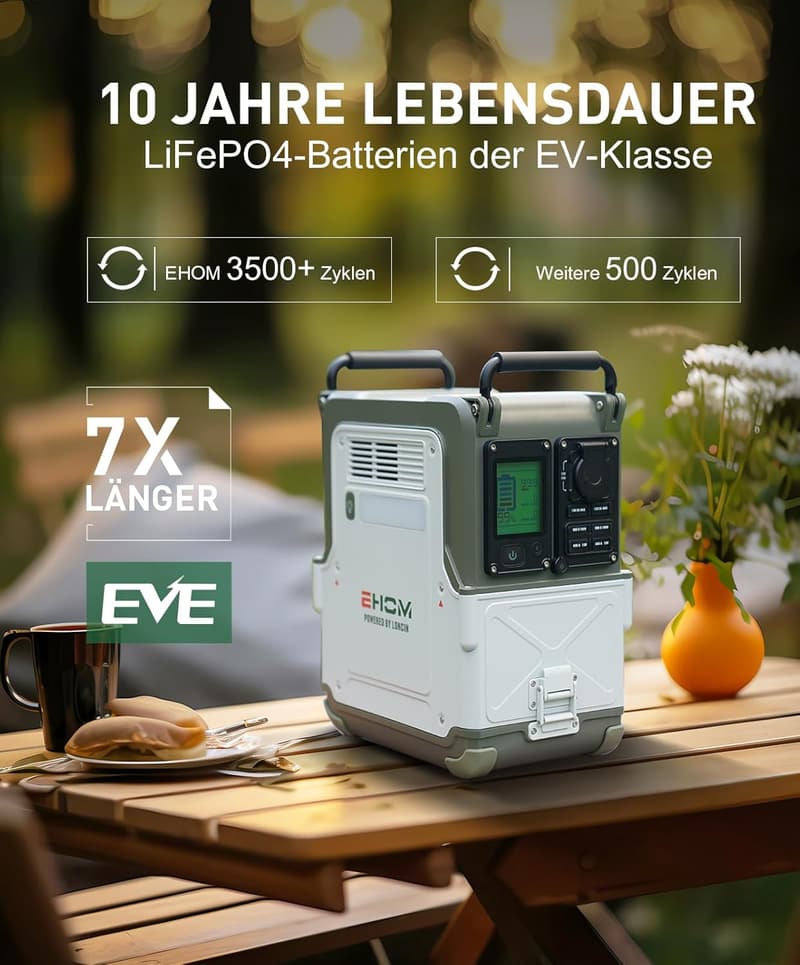EHOM 512Wh Tragbare Power Station für Camping und Outdoor