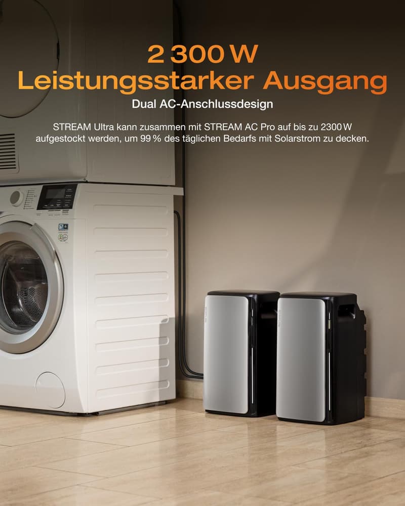 ECOFLOW STREAM Ultra Balkonkraftwerk 3,84kWh mit 6000 Ladezyklen