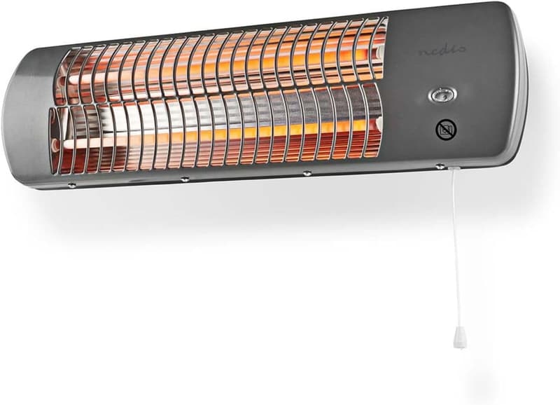 Nedis HTBA10GY Badezimmerheizung 1200 W mit verstellbarem Thermostat