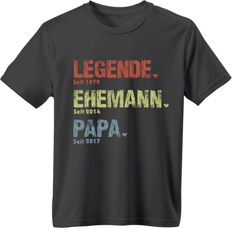 Personalisiertes T-Shirt für Papa und Opa – 100% Baumwolle