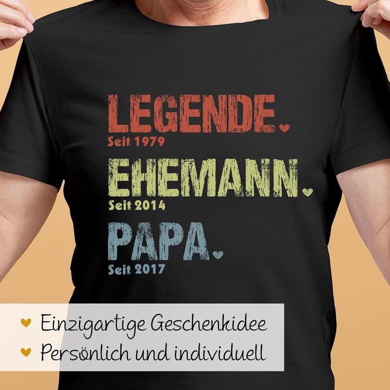 Personalisiertes T-Shirt für Papa und Opa – 100% Baumwolle