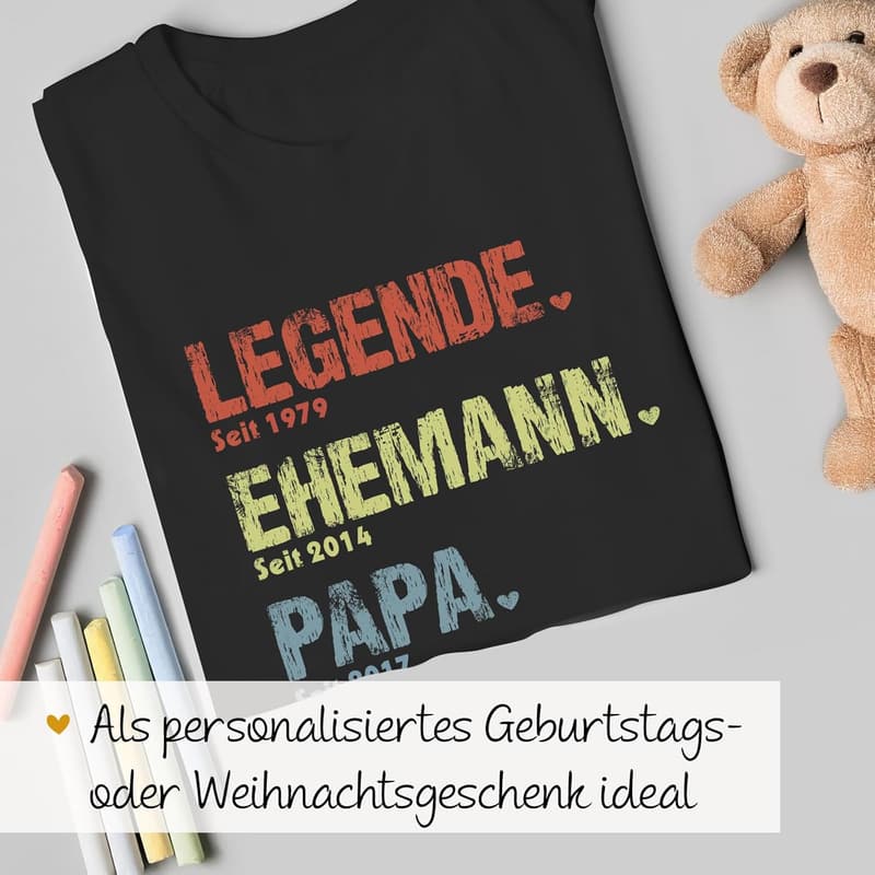 Personalisiertes T-Shirt für Papa und Opa – 100% Baumwolle
