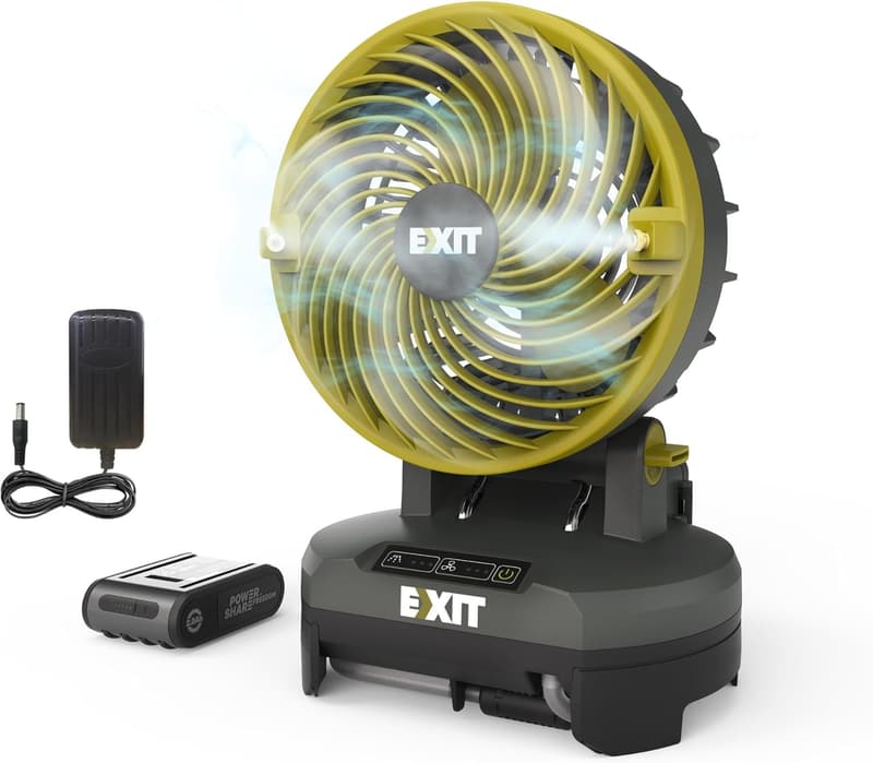Tragbarer Nebelventilator EX022 mit 3 Geschwindigkeiten, ideal für Camping und Strand