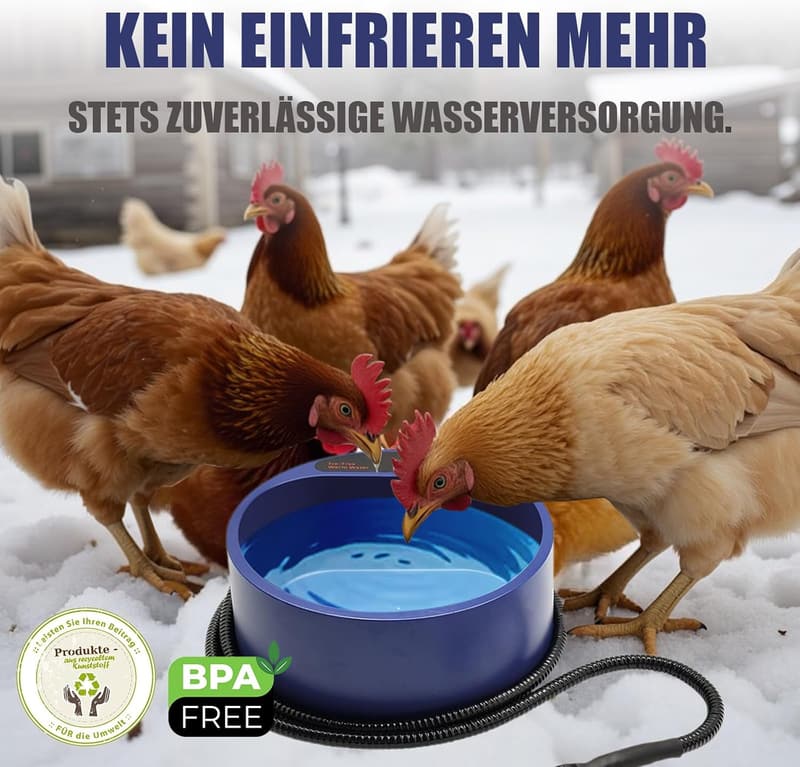 Beheizter Wassernapf für Hunde und Katzen, 1,5 Liter, frostsicher