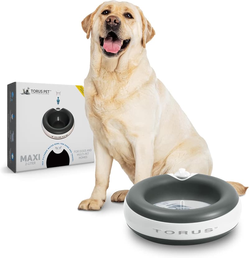 Torus Pet Maxi Wassernapf mit Holzkohle – 2L, Antimikrobiell, BPA-frei