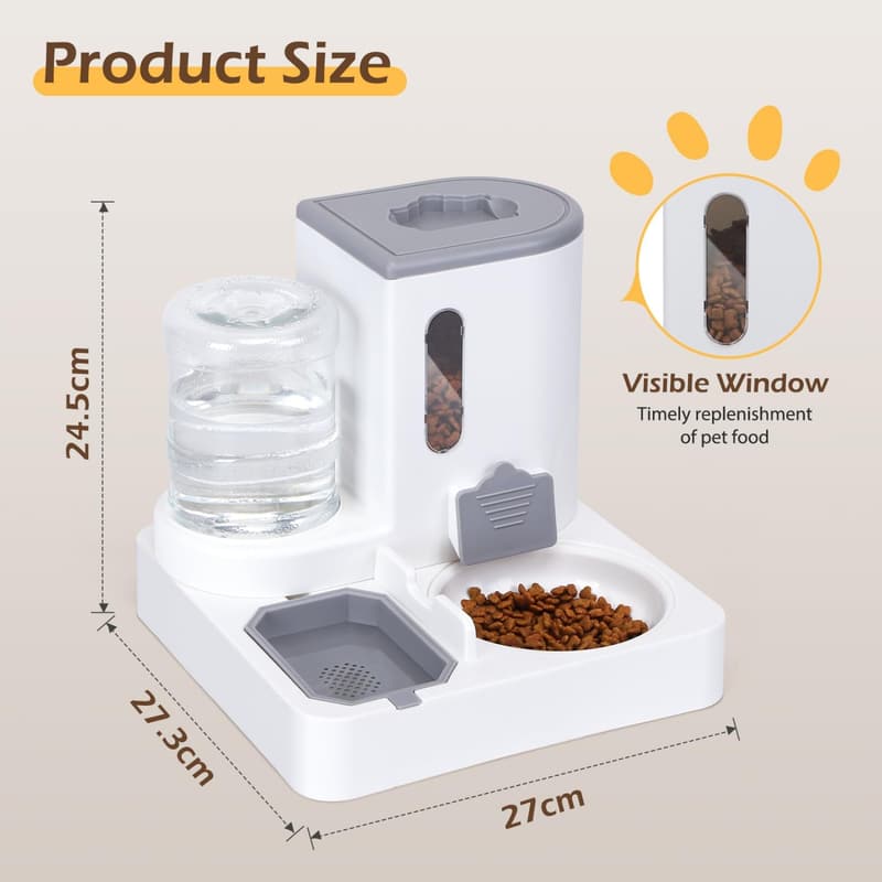 Automatischer 2-in-1 Futter- und Wasserspender für Katzen und Hunde, 2,2 L