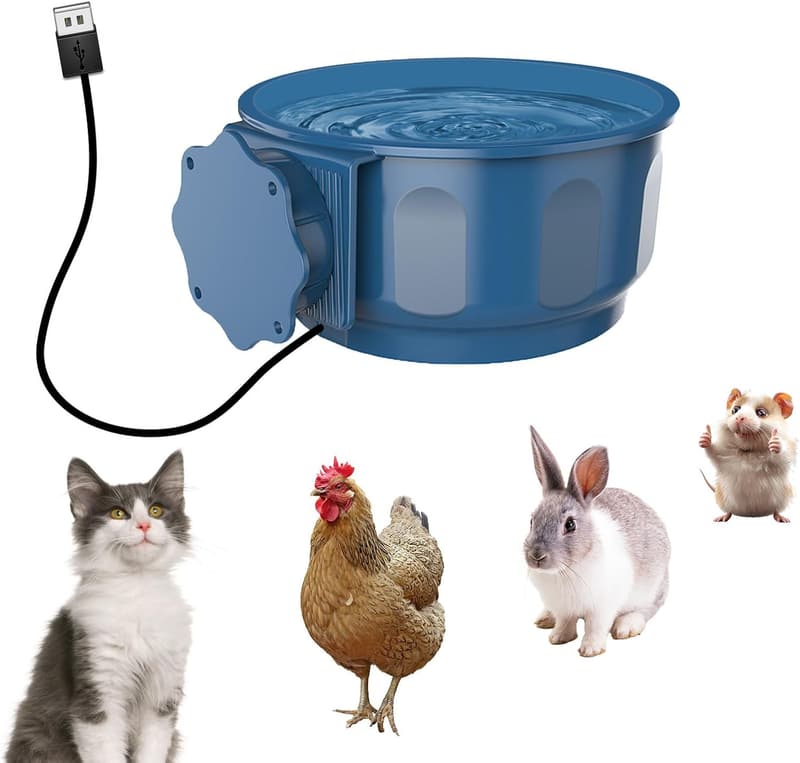 Beheizter Wassernapf für kleine Haustiere, 600ml, mit USB-Anschluss