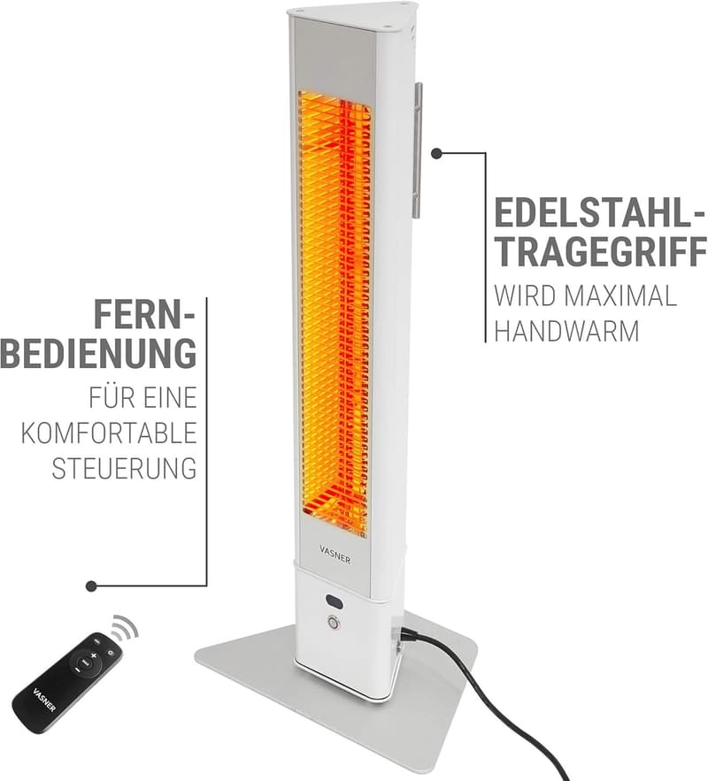 Infrarot Standheizstrahler 2500 Watt mit Fernbedienung für Terrasse