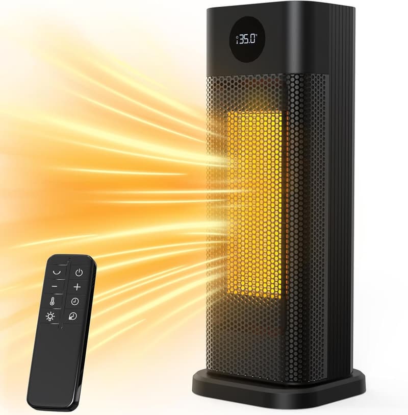 Energiesparender 2000W PTC Keramik Heizlüfter mit Thermostat und Fernbedienung