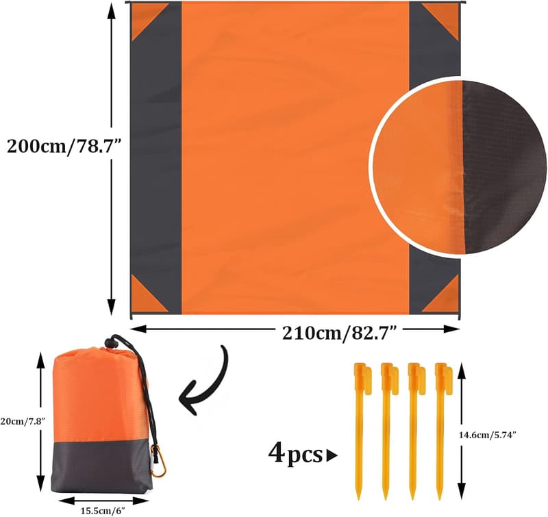Ultraleichte, wasserdichte Picknickdecke 200x210 cm für Camping