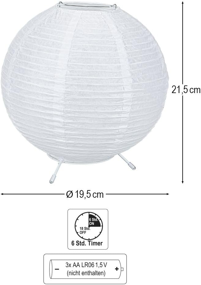 LED Tischlampe aus Papier | Warmweiß | 21,5 cm hoch | Stimmungslicht