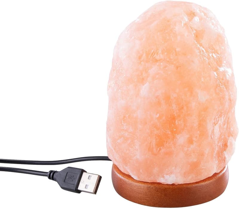 Lunartec LED-Salzkristall-Lampe mit USB-Betrieb für stimmungsvolle Beleuchtung