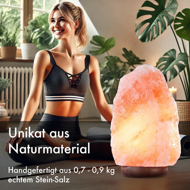 Lunartec LED-Salzkristall-Lampe mit USB-Betrieb für stimmungsvolle Beleuchtung