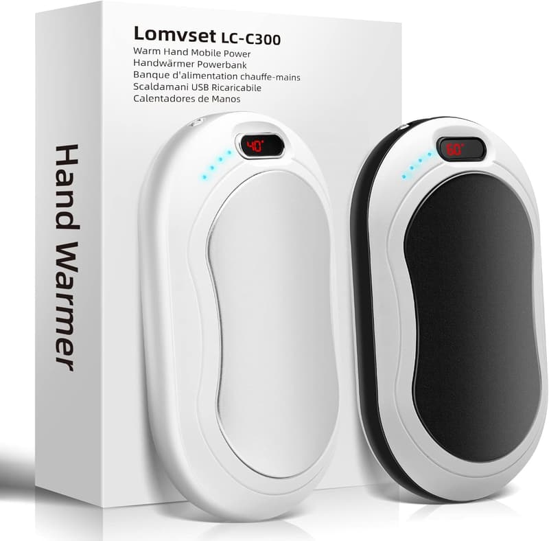 Elektrische Handwärmer 2er Set mit 10000 mAh - Wiederverwendbare USB Powerbank für den Winter
